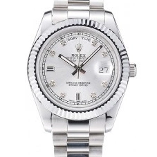 MiroTime 0716 Rolex Day-Date Polished Stainless Steel Silver Dial